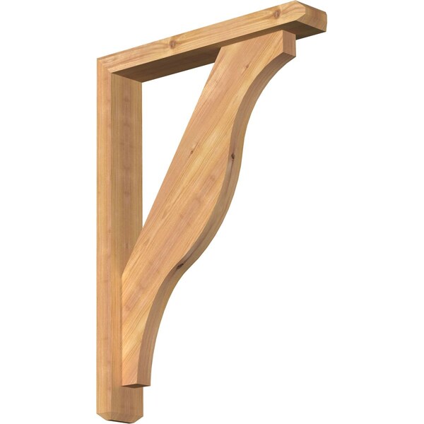 Ekena Millwork Funston Craftsman Smooth Bracket w/ Offset Brace, Western Red Cedar, 3 1/2"W x 20"D x 28"H BKT0402X20X28FST04SWR - main